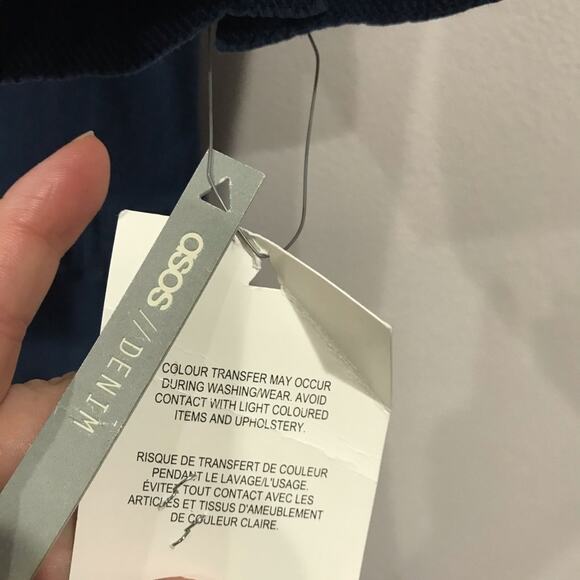 ASOS Denim Off Shoulder Tie Front Romper - Picture 7 of 14